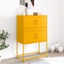 Aparador de acero amarillo mostaza 68,5x38,5x107 cm de , Aparadores - Ref: Foro24-846485, Precio: 121,04 €, Descuento: %