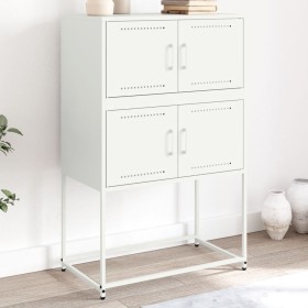 Aparador de acero blanco 68,5x38,5x107 cm de , Aparadores - Ref: Foro24-846487, Precio: 82,52 €, Descuento: %