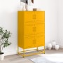 Aparador de acero amarillo mostaza 68,5x38,5x123,5 cm de , Aparadores - Ref: Foro24-846491, Precio: 112,24 €, Descuento: %