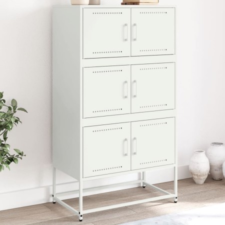 Aparador de acero blanco 68,5x38,5x123,5 cm de , Aparadores - Ref: Foro24-846493, Precio: 152,21 €, Descuento: %
