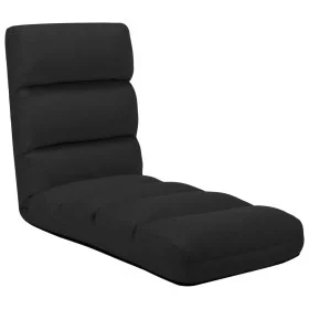 Tumbona de suelo plegable de cuero sintético negro de vidaXL, Divanes - Ref: Foro24-325245, Precio: 134,00 €, Descuento: %