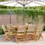 Sillas de jardín plegables 8 uds madera maciza y ratán PE beige de , Sillas de jardín - Ref: Foro24-3214564, Precio: 513,81 €...