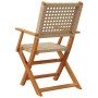 Sillas de jardín plegables 8 uds madera maciza y ratán PE beige de , Sillas de jardín - Ref: Foro24-3214564, Precio: 513,81 €...