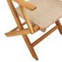 Sillas de jardín plegables 8 uds madera maciza y ratán PE beige de , Sillas de jardín - Ref: Foro24-3214564, Precio: 513,81 €...