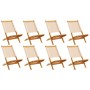 Sillas de jardín plegables 8 uds madera maciza y tela beige de , Sillas de jardín - Ref: Foro24-3214648, Precio: 419,08 €, De...