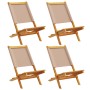 Sillas de jardín plegables 4 uds madera maciza y tela taupe de , Sillas de jardín - Ref: Foro24-3214643, Precio: 210,75 €, De...