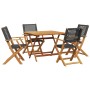 Set de comedor de jardín 5 pzas ratán PE madera maciza negro de , Conjuntos de jardín - Ref: Foro24-3281826, Precio: 370,96 €...