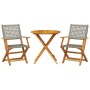 Juego de bistro de 3 piezas ratán PE y madera maciza gris de , Conjuntos de jardín - Ref: Foro24-3281851, Precio: 196,09 €, D...