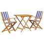 Juego de bistro de 3 piezas tela y madera maciza azul y blanco de , Conjuntos de jardín - Ref: Foro24-3281885, Precio: 179,73...