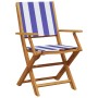 Juego de bistro de 3 piezas tela y madera maciza azul y blanco de , Conjuntos de jardín - Ref: Foro24-3281885, Precio: 179,73...
