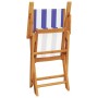 Juego de bistro de 3 piezas tela y madera maciza azul y blanco de , Conjuntos de jardín - Ref: Foro24-3281885, Precio: 179,73...