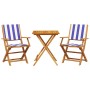 Juego de bistro de 3 piezas tela y madera maciza azul y blanco de , Conjuntos de jardín - Ref: Foro24-3281813, Precio: 165,32...
