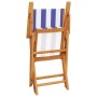 Juego de bistro de 3 piezas tela y madera maciza azul y blanco de , Conjuntos de jardín - Ref: Foro24-3281813, Precio: 165,32...