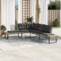 Sofá de jardín con cojines forma de L ratán PE gris y acacia de , Sofás de exterior - Ref: Foro24-365635, Precio: 292,19 €, D...