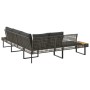 Sofá de jardín con cojines forma de L ratán PE gris y acacia de , Sofás de exterior - Ref: Foro24-365635, Precio: 292,19 €, D...