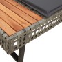 Sofá de jardín con cojines forma de L ratán PE gris y acacia de , Sofás de exterior - Ref: Foro24-365635, Precio: 292,19 €, D...