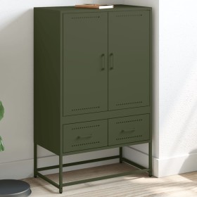 Aparador de acero laminado en frío verde oliva 68x39x111,5 cm de , Aparadores - Ref: Foro24-846612, Precio: 153,23 €, Descuen...