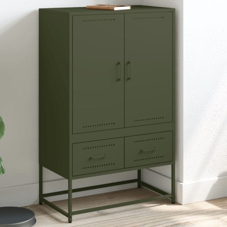 Aparador de acero laminado en frío verde oliva 68x39x111,5 cm de , Aparadores - Ref: Foro24-846612, Precio: 153,23 €, Descuen...