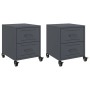 Mesitas de noche 2 unidades acero gris antracita 36x39x43,5 cm de , Mesitas de noche - Ref: Foro24-846631, Precio: 99,14 €, D...