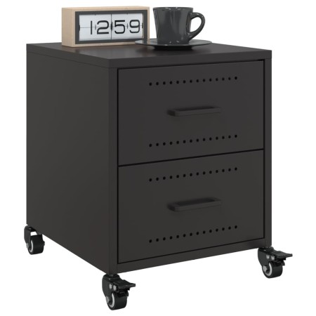 Mesitas de noche 2 uds acero negra 36x39x43,5 cm de , Mesitas de noche - Ref: Foro24-846627, Precio: 94,37 €, Descuento: %