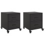 Mesitas de noche 2 uds acero negra 36x39x43,5 cm de , Mesitas de noche - Ref: Foro24-846627, Precio: 94,37 €, Descuento: %