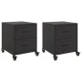 Mesitas de noche 2 uds acero negra 36x39x43,5 cm by , Nightstands - Ref: Foro24-846627, Price: 93,48 €, Discount: %