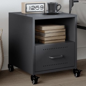 Mesita de noche acero gris antracita 36x39x43,5 cm de , Mesitas de noche - Ref: Foro24-846708, Precio: 45,65 €, Descuento: %