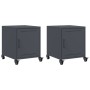 Mesitas de noche 2 unidades acero gris antracita 36x39x43,5 cm de , Mesitas de noche - Ref: Foro24-846619, Precio: 75,49 €, D...