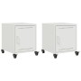 Mesitas de noche 2 unidades acero blanco 36x39x43,5 cm de , Mesitas de noche - Ref: Foro24-846625, Precio: 75,49 €, Descuento: %
