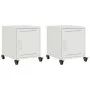 Mesitas de noche 2 unidades acero blanco 36x39x43,5 cm by , Nightstands - Ref: Foro24-846625, Price: 74,79 €, Discount: %