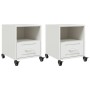 Mesitas de noche 2 unidades acero blanco 36x39x43,5 cm de , Mesitas de noche - Ref: Foro24-846715, Precio: 81,28 €, Descuento: %