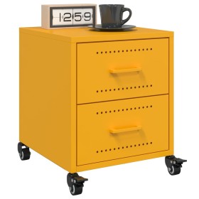 Mesitas de noche 2 uds acero amarillo mostaza 36x39x43,5 cm de , Mesitas de noche - Ref: Foro24-846633, Precio: 99,14 €, Desc...