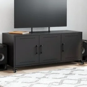 Mueble para TV acero negro 100,5x39x43,5 cm de , Muebles TV - Ref: Foro24-846644, Precio: 103,77 €, Descuento: %