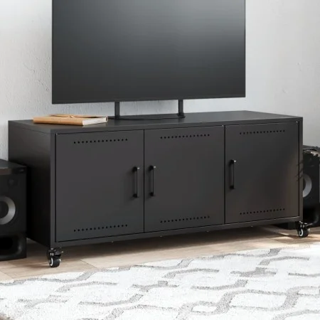 Mueble para TV acero negro 100,5x39x43,5 cm de , Muebles TV - Ref: Foro24-846644, Precio: 103,77 €, Descuento: %