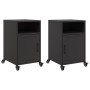 Mesitas de noche 2 unidades acero negra 36x39x59 cm de , Mesitas de noche - Ref: Foro24-846717, Precio: 79,39 €, Descuento: %