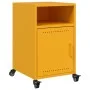 Mesita de noche acero amarillo mostaza 36x39x59 cm de , Mesitas de noche - Ref: Foro24-846722, Precio: 63,85 €, Descuento: %