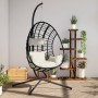 Silla colgante huevo con soporte ratán y acero beige de , Balancines de jardín - Ref: Foro24-4007411, Precio: 304,23 €, Descu...
