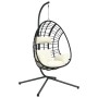 Silla colgante huevo con soporte ratán y acero beige de , Balancines de jardín - Ref: Foro24-4007411, Precio: 304,23 €, Descu...