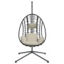 Silla colgante huevo con soporte ratán y acero beige de , Balancines de jardín - Ref: Foro24-4007411, Precio: 304,23 €, Descu...