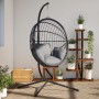 Soporte de silla colgante huevo acero negro de , Balancines de jardín - Ref: Foro24-4007413, Precio: 124,76 €, Descuento: %