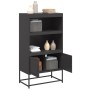Aparador de acero negro 68,5x38,5x123,5 cm de , Aparadores - Ref: Foro24-846500, Precio: 117,10 €, Descuento: %