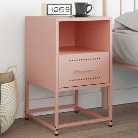 Mesita de noche de acero rosa 36x39x60,5 cm de , Mesitas de noche - Ref: Foro24-846556, Precio: 46,06 €, Descuento: %