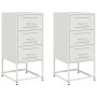 Mesitas de noche 2 unidades acero blanco 36x39x78 cm de , Mesitas de noche - Ref: Foro24-846589, Precio: 120,20 €, Descuento: %