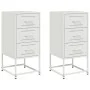 Mesitas de noche 2 unidades acero blanco 36x39x78 cm de , Mesitas de noche - Ref: Foro24-846589, Precio: 119,05 €, Descuento: %