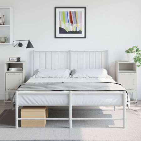 Mesitas de noche 2 unidades acero blanco 36x39x78 cm de , Mesitas de noche - Ref: Foro24-846577, Precio: 84,40 €, Descuento: %