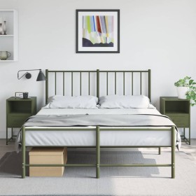 Mesitas de noche 2 unidades acero verde oliva 36x39x60,5 cm de , Mesitas de noche - Ref: Foro24-846563, Precio: 110,61 €, Des...