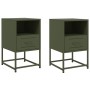 Mesitas de noche 2 unidades acero verde oliva 36x39x60,5 cm de , Mesitas de noche - Ref: Foro24-846563, Precio: 110,61 €, Des...