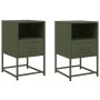 Mesitas de noche 2 unidades acero verde oliva 36x39x60,5 cm by , Nightstands - Ref: Foro24-846563, Price: 109,14 €, Discount: %