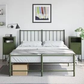 Mesitas de noche 2 unidades acero verde oliva 36x39x78 cm de , Mesitas de noche - Ref: Foro24-846575, Precio: 120,01 €, Descu...