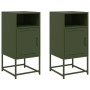Mesitas de noche 2 unidades acero verde oliva 36x39x78 cm de , Mesitas de noche - Ref: Foro24-846575, Precio: 121,69 €, Descu...